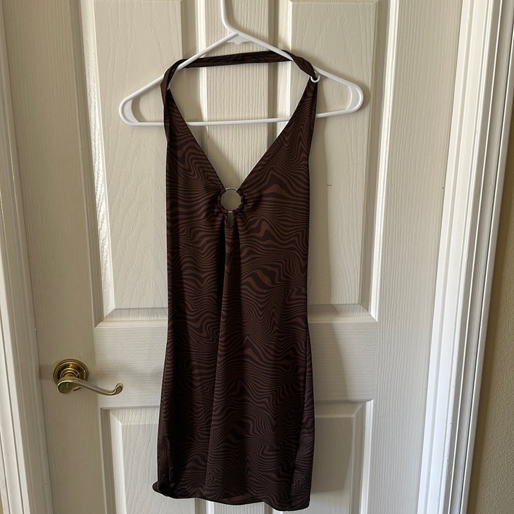 Brown halter dress
